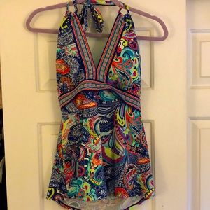 EUC Liz Claiborne size 16 tankini swim top